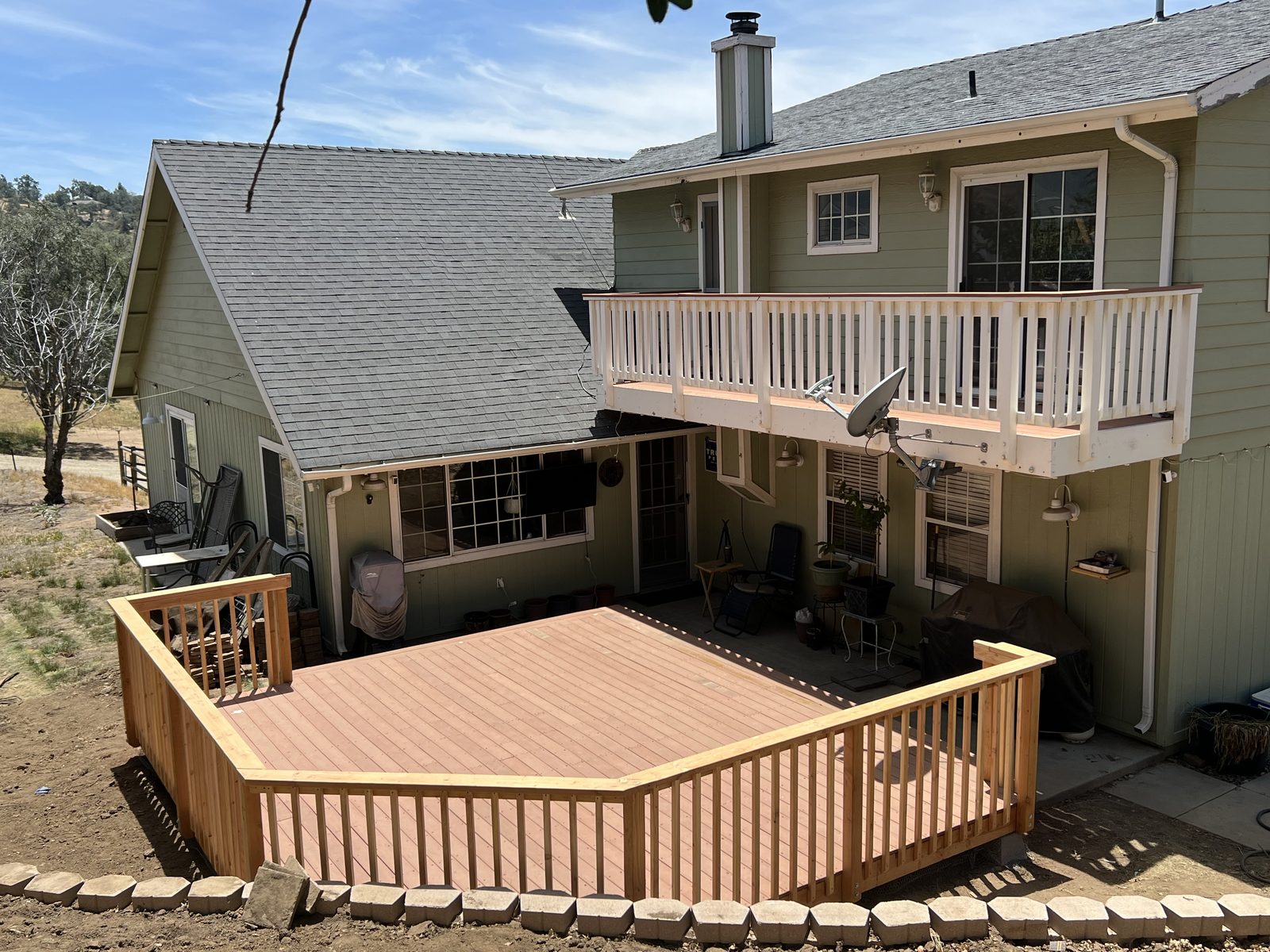 Custom backyard wood deck