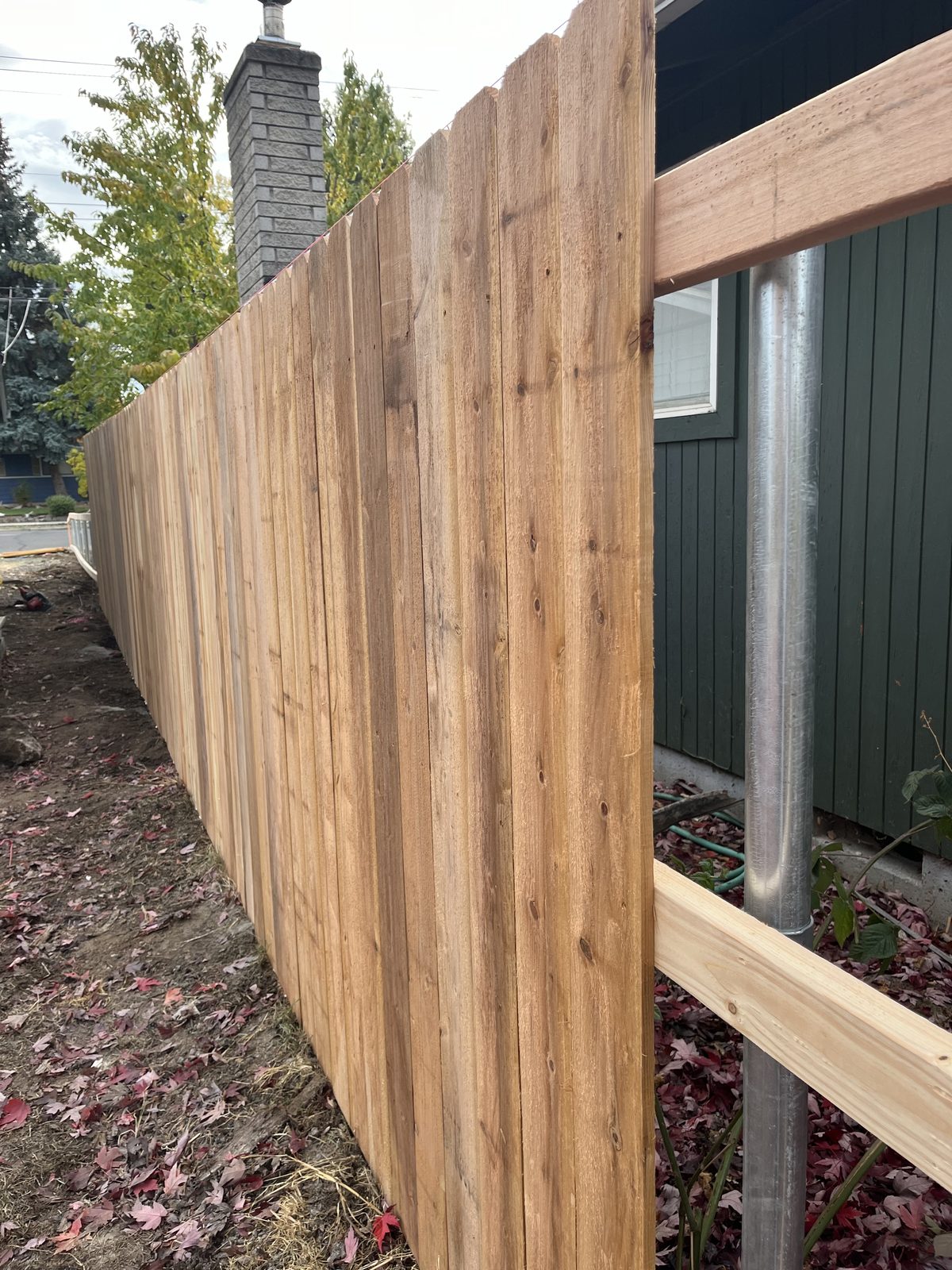 New cedar privacy fence