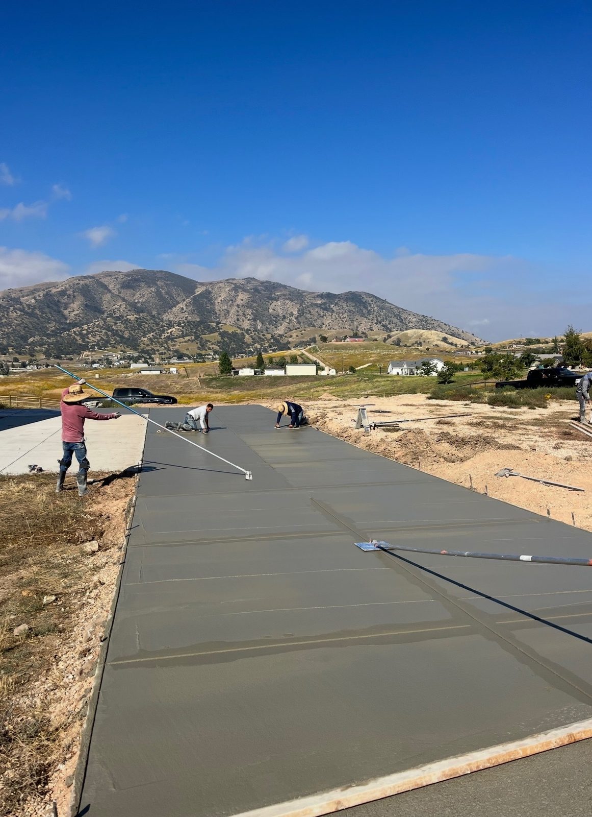 Concrete slab pour in progress